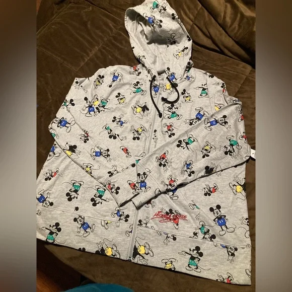 Disney brand, Mickey Mouse Gray Zip-up Hoodie, size 2X, new with tags - Picture 1 of 12